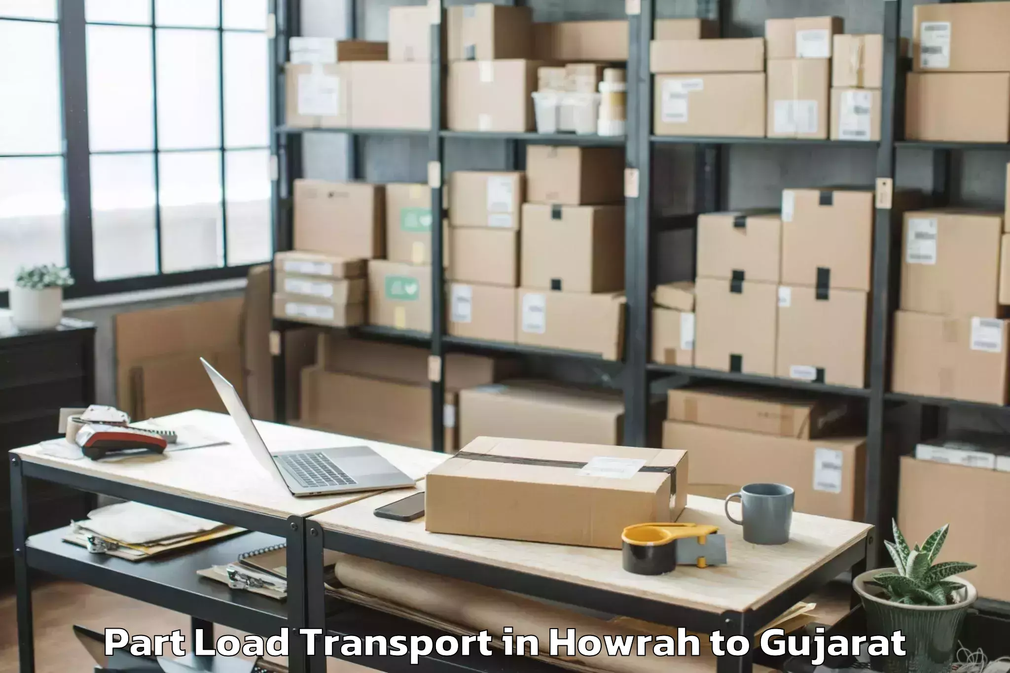 Expert Howrah to Limkheda Part Load Transport